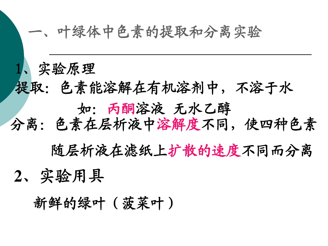 叶绿体色素的提取与分离实验 图文 百度文库