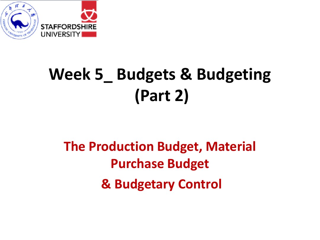 Lecture 5 Budgeting Part 2 百度文库