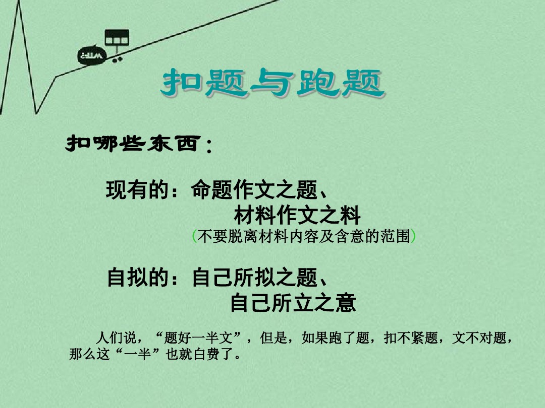 写作指导 高考语文考场作文升格之扣题作文点津课件 图文 百度文库